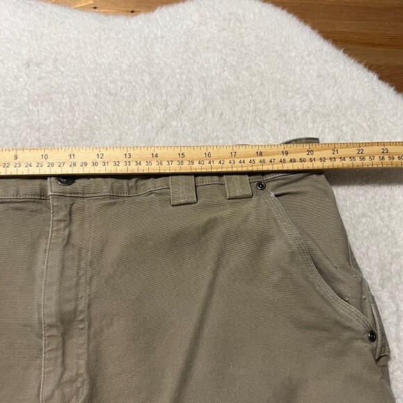 Duluth Trading Flex Fire Hose Khaki Carpenter Cargo Work Pants Size 44 x 30 - Picture 14 of 16